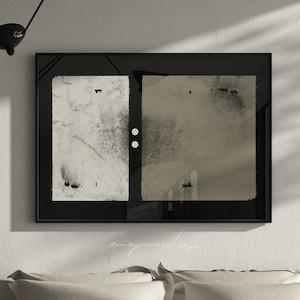Męski Japandi Brązowy Kremowy Pobieralny Art, Wabi Sabi Ciemny Boho Estetyczny Drukowany Wall Art, Industrialny Główny Sypialnia Poziomy Dekor