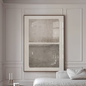 Druckbare neutrale Wandkunst, Japandi Rusty Taupe Digitaldruck, 70er Jahre erdiger Schlammton männliches Kunstwerk, ästhetisches Rehkitz Mokka Wohndekor