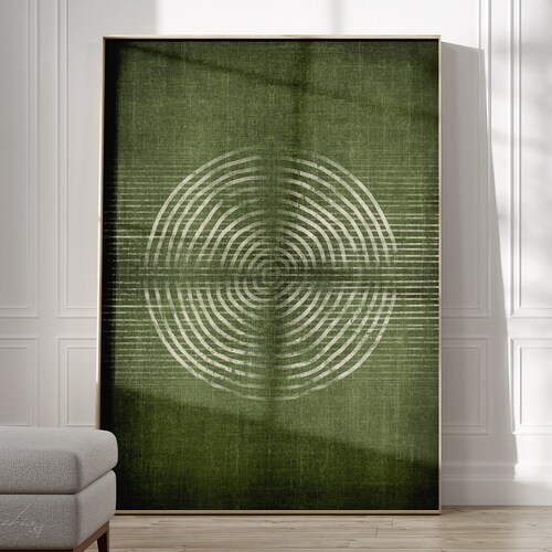 Forest Green Printable Art Set Dark Green Minimalist Art Etsy