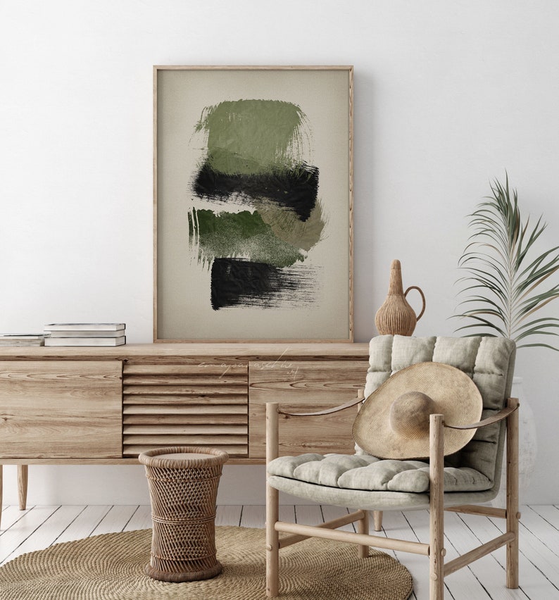 Dark Green Abstract Printable Wall Art Green Black Rusty Etsy