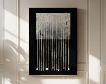 Wabi Sabi neutraal zwart crème minimalistische kunstprint, ingelijste poster of canvas muurdecoratie