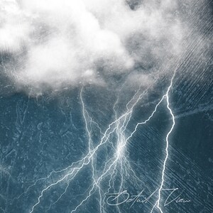 May include: A digital illustration of a stormy sky with white lightning bolts against a dark blue background. The text "Detail View" is written in white at the bottom of the image.