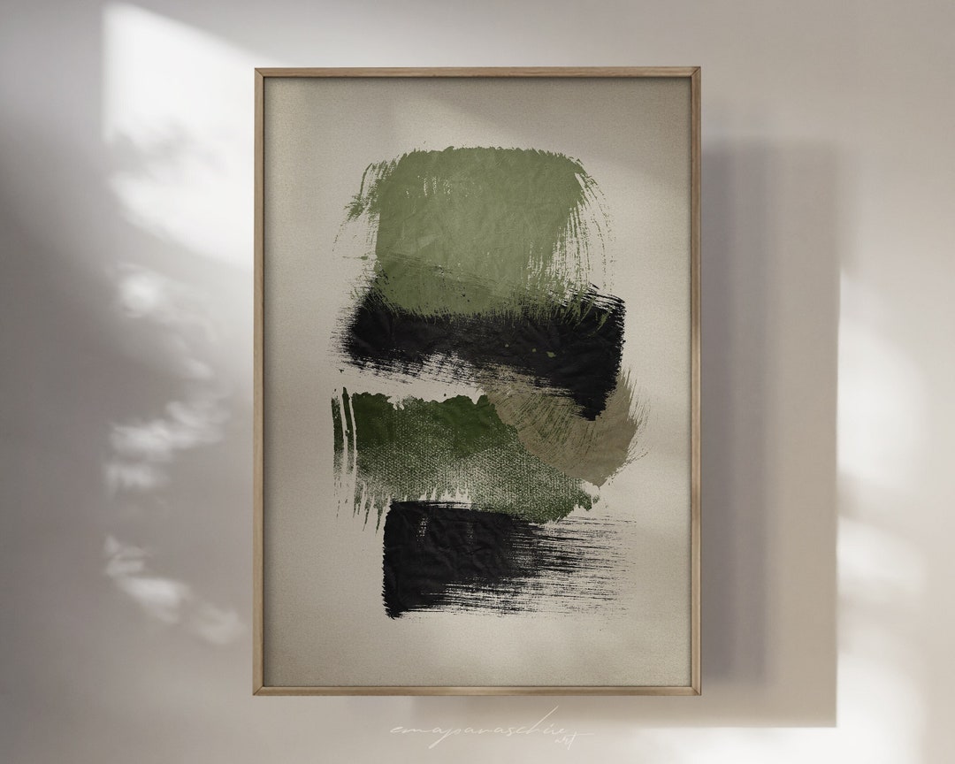 Dark Green Abstract Printable Wall Art Green Black Rusty - Etsy