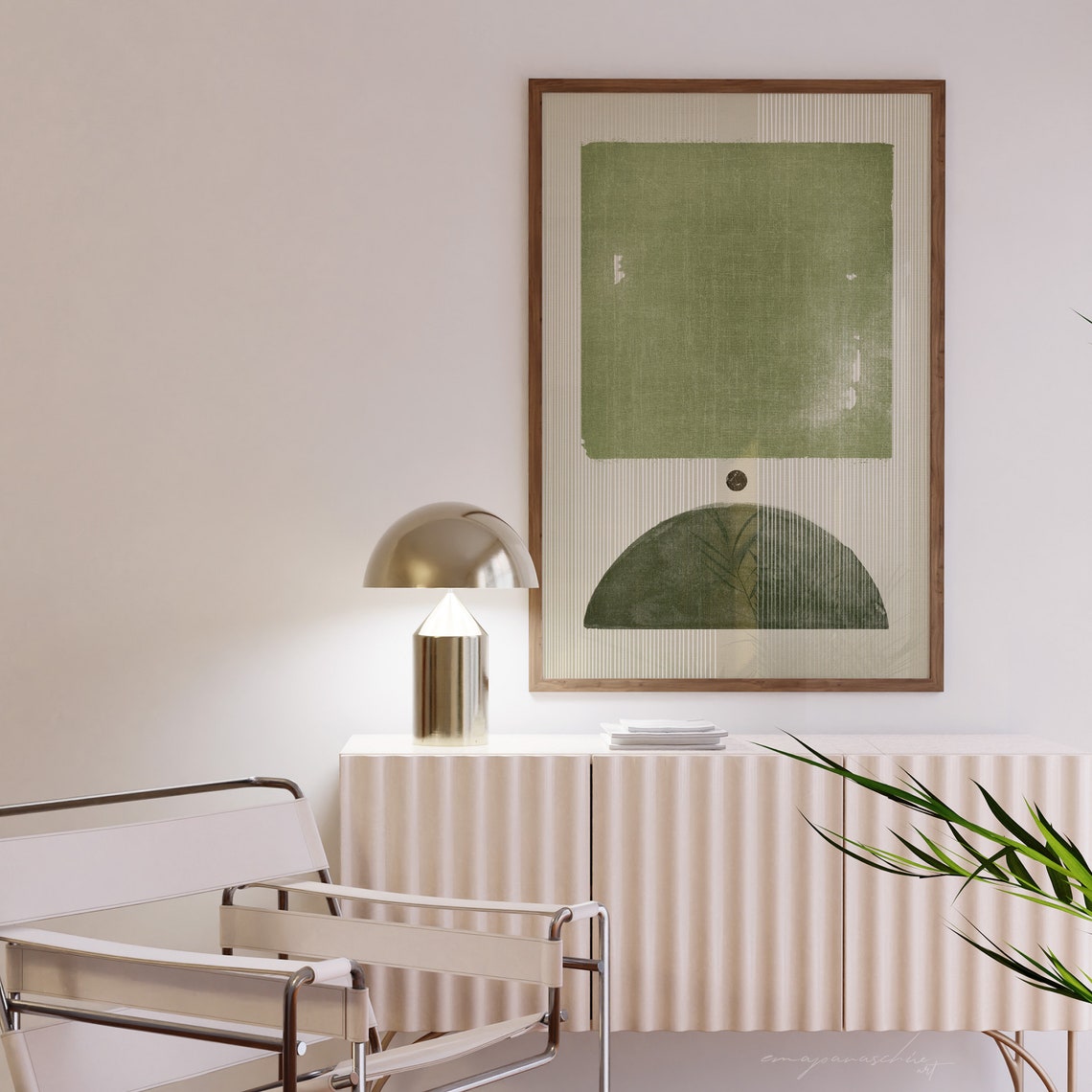 Olive Green Mid Century Modern Wall Art Printable Abstract - Etsy