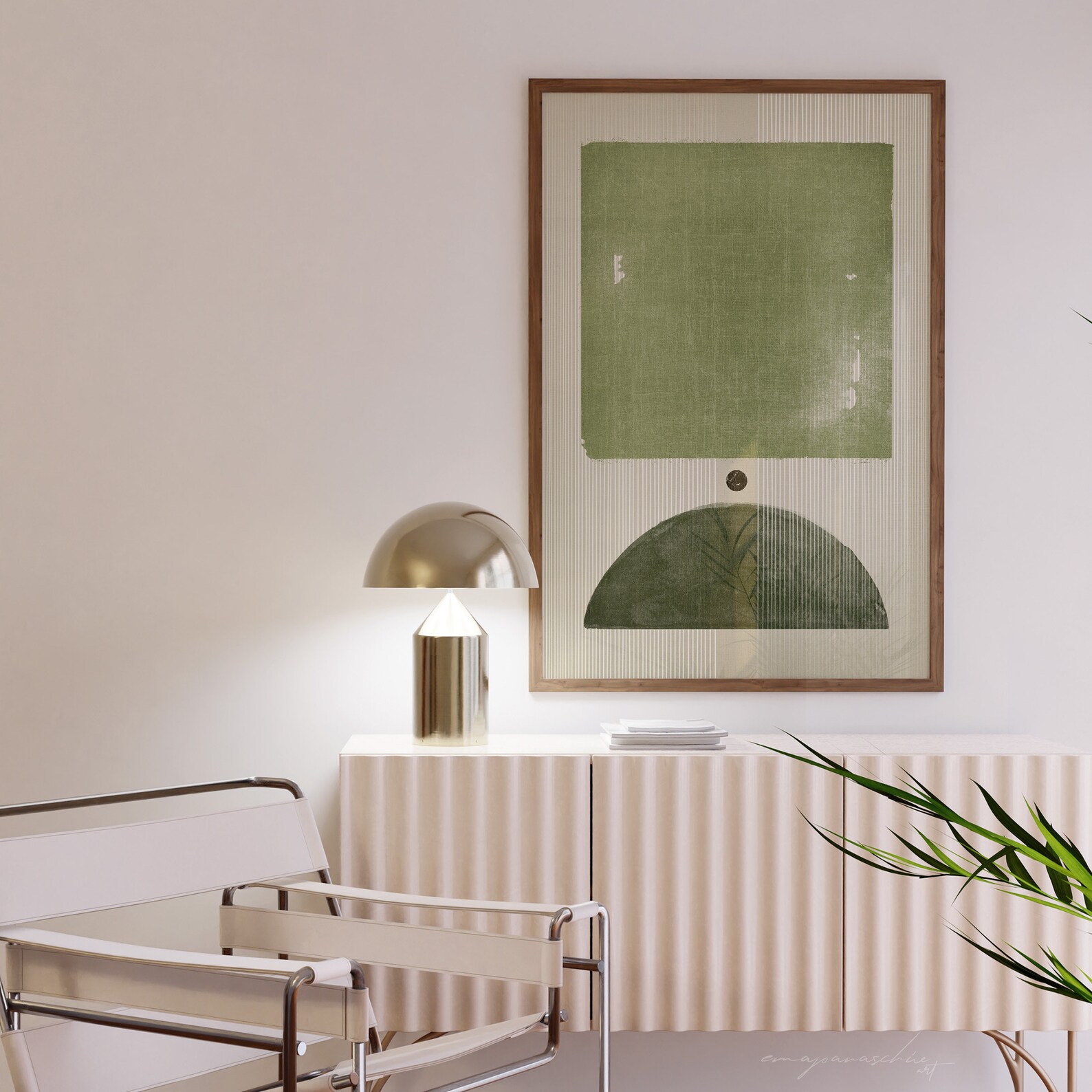 Olive Green Mid Century Modern Wall Art Printable Abstract - Etsy