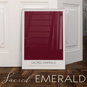 Arte de pared imprimible con bloques de color vino tinto, decoración japonesa monocromática para el hogar, descarga digital