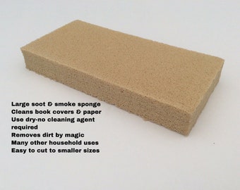 Esponja de humo grande para limpieza en seco: limpia libros, papel, papel tapiz, hollín y daños por humo