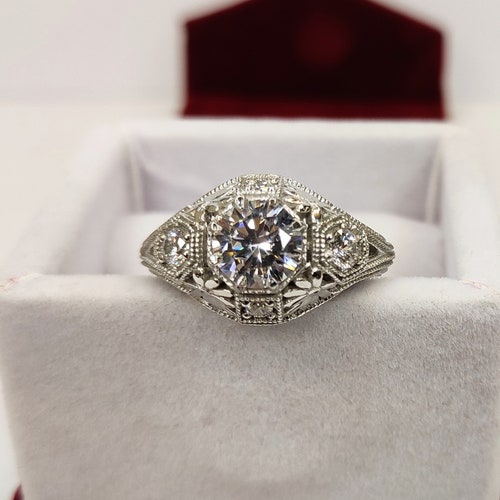 1930s Vintage 2.20ct White Round Diamond Engagement Wedding - Etsy