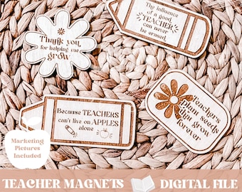 teacher magnets svg, teacher gift svg, magnets svg, glowforge file, teacher file, teacher svg, teacher appreciation gift, wood magnet svg