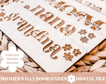 Muttertag Lesezeichen svg, Muttertagsdatei, Muttertagsgeschenkdatei, Muttertagsgeschenkdatei, Glowforge-Datei, Omas svg, Lesezeichens svg, svg