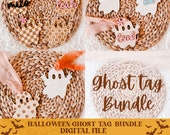 Ghost basket tag bundle svg, ghost tags svg, ghost svg, halloween svg, halloween tags svg, basket tags svg, retro ghost svg, spooky tags svg
