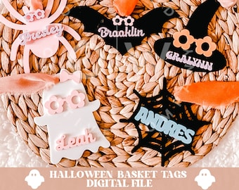 Halloween basket tags svg, halloween tags svg, halloween decor svg, halloween svg, halloween svg file, bat tag svg, ghost svg, spider svg