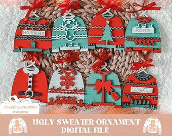 Ugly sweater ornament svg, ugly sweater svg, christmas ornament svg, christmas svg, christmas file, merry christmas ornament svg, christmas