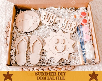 Summer DIY svg, summer svg, kids diy svg, glowforge svg, diy svg, summer glasses svg, summer sandals svg, sun svg, beach diy svg, sandal svg