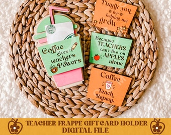 Teacher gift card, teacher gift svg, teacher svg, teacher file, glowforge file, ready laser cut file, coffee gift card svg, coffee svg, svg