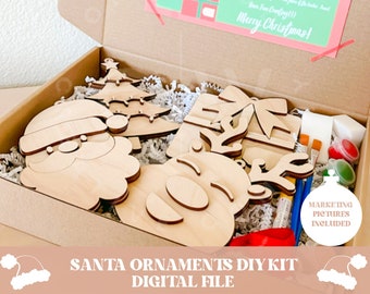 Christmas DIY kit svg, christmas diy ornament svg, christmas ornament svg, santa ornament svg, diy kit svg, reindeer ornament svg, christmas