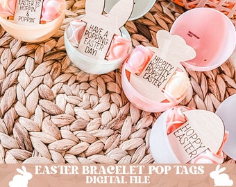 Easter pop bracelet tags svg, easter tags svg, easter gifts svg, easter decor svg, easter svg, bunny svg, pop tags svg, easter bunny svg
