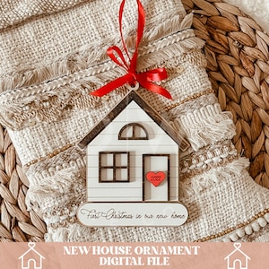 Nieuw huis ornament svg, eerste kerst in ons nieuwe huis ornament svg, nieuw huis svg, makelaar ornament svg, huis ornament svg, ornament svg