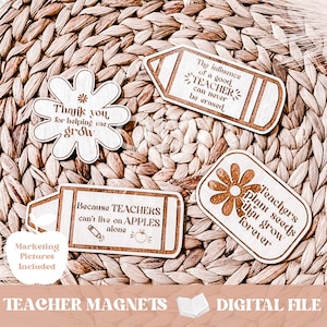 teacher magnets svg, teacher gift svg, magnets svg, glowforge file, teacher file, teacher svg, teacher appreciation gift, wood magnet svg