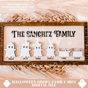 Halloween family sign svg, ghost family sign svg, halloween svg, ghost svg, family sign svg, halloween decor svg, ghost decor svg, spooky