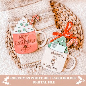 Titulaire de la carte cadeau café svg, svg carte-cadeau Noël, décoration de Noël carte-cadeau svg, carte cadeau Noël svg, svg café, svg glowforge