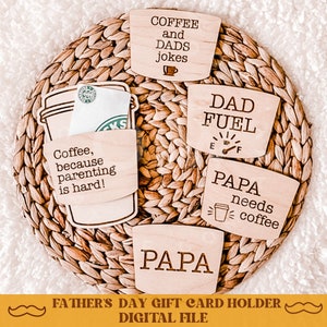Tarjeta de regalo de café para el Día del Padre (SVG), Día del Padre (SVG), Tarjeta de regalo de café (SVG), Papá (SVG), Regalo para papá (SVG), Regalo para el Día del Padre (SVG), Porta tarjetas de regalo (SVG)