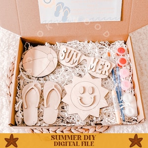Zomer DIY svg, zomer svg, kinderen diy svg, glowforge svg, diy svg, zomerbril svg, zomersandalen svg, zon svg, strand diy svg, sandaal svg