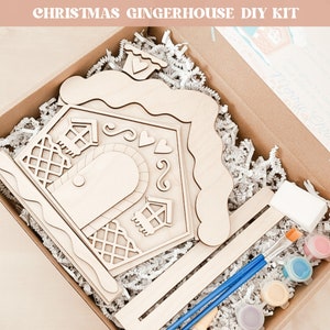 Gingerbread house diy kit, gingerbread decor, christmas diy kit, gingerbread house kit, diy kit, diy kid for kids, christmas gift, christmas