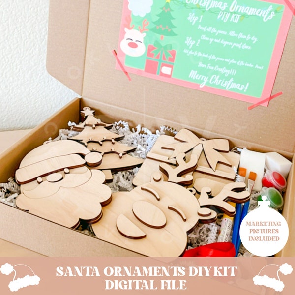 Christmas DIY kit svg, christmas diy ornament svg, christmas ornament svg, santa ornament svg, diy kit svg, reindeer ornament svg, christmas