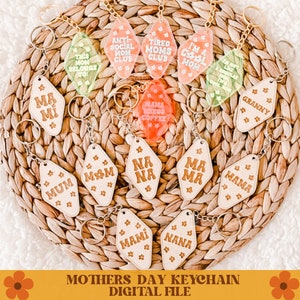 Llavero del día de la madre (SVG), llavero de madre (SVG), regalo para mamá (SVG), llavero de madre (SVG), llavero del día de la madre (SVG), llavero de motel (SVG), llavero retro