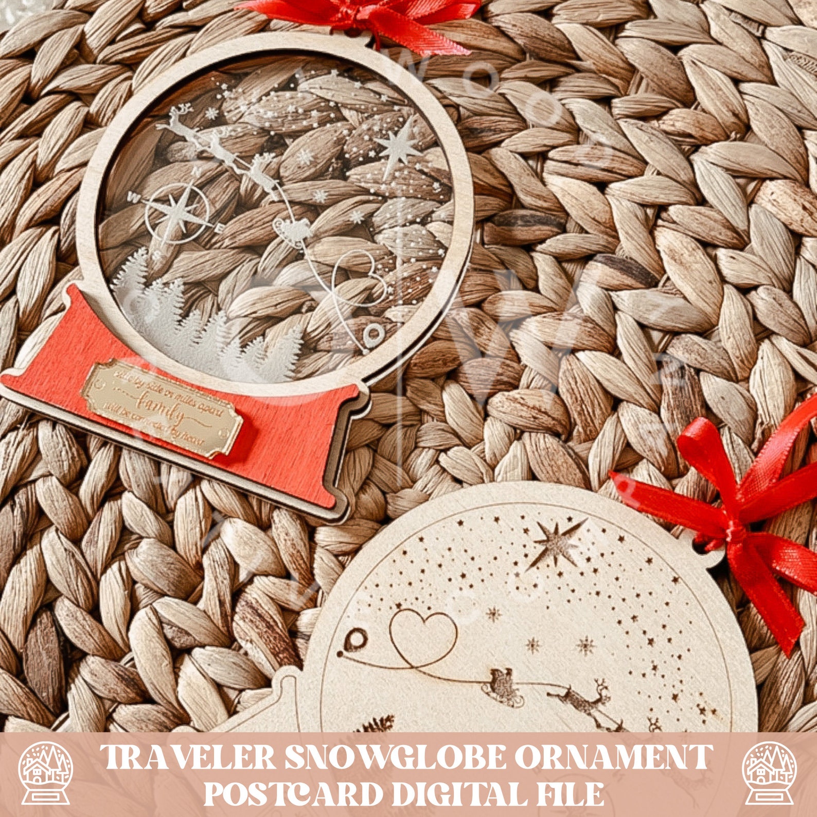 Postcard Ornament Svg Snowglobe Ornament Svg Family Ornament Etsy