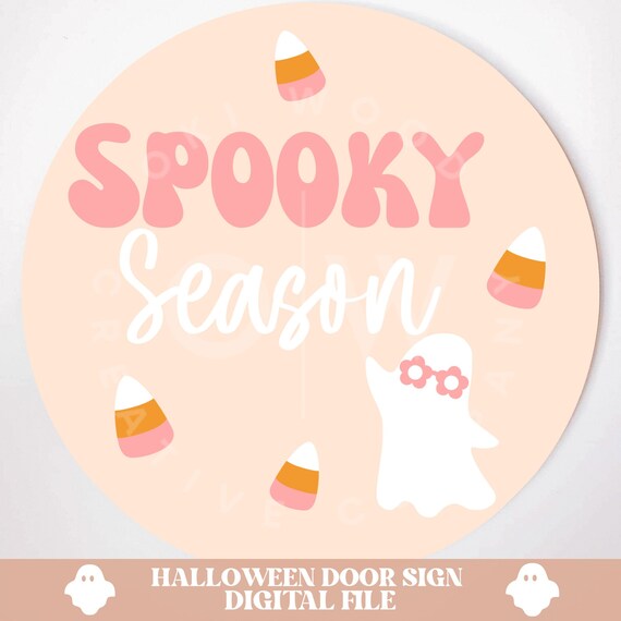 Spooky season door sign svg, spooky season svg, door sign svg, halloween door sign svg, halloween svg file, halloween file, halloween svg