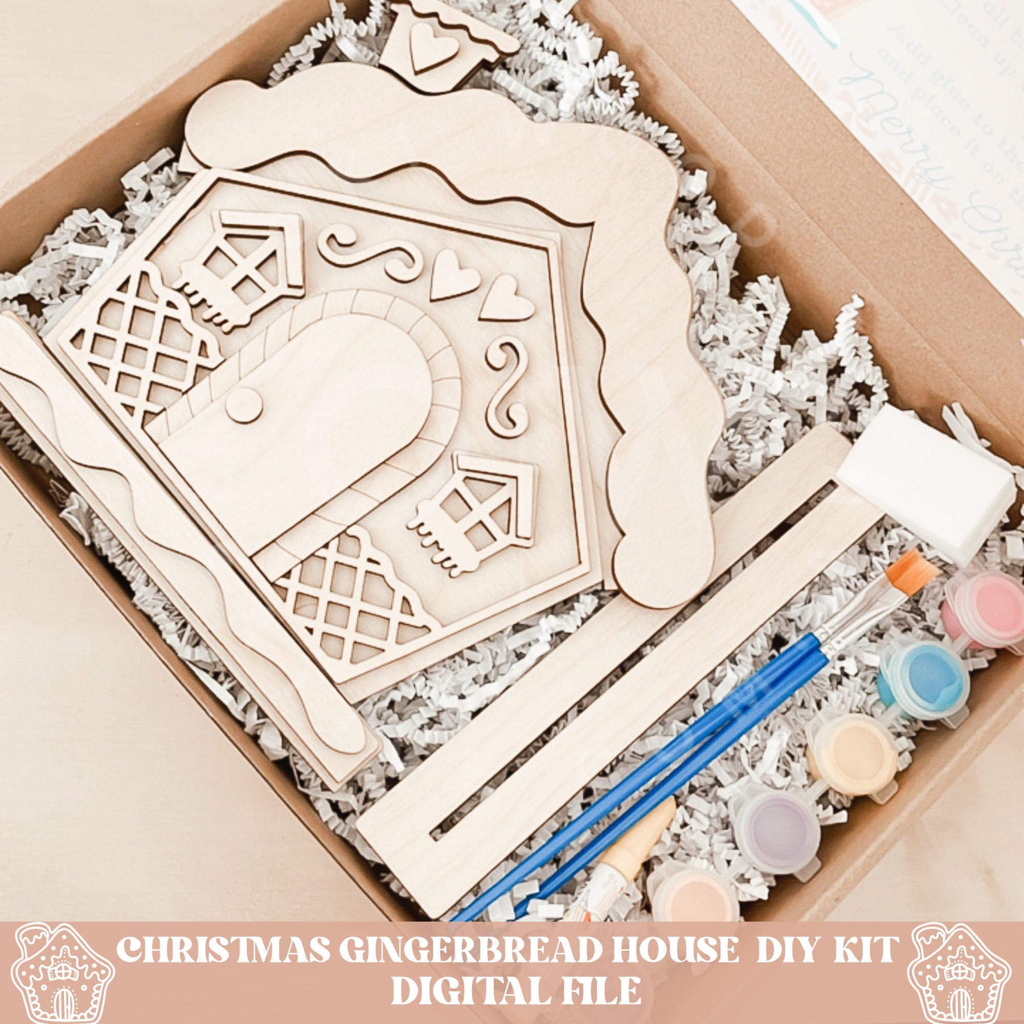 Gingerbread House DIY Kit Svg Gingerbread House Svg Diy Kit Etsy