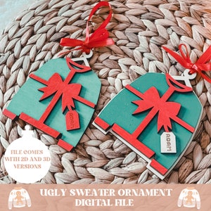 Hässlicher Pullover Ornament svg, hässlicher Pullover svg, Weihnachtsverzierung svg, Weihnachtssvg, Weihnachtsdatei, frohe Weihnachten Verzierung svg, Weihnachten Bild 3