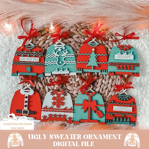 Ugly sweater ornament svg, ugly sweater svg, christmas ornament svg, christmas svg, christmas file, merry christmas ornament svg, christmas