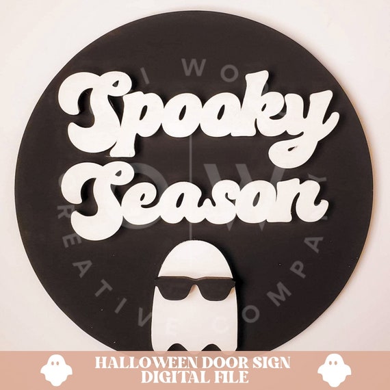 Spooky season door sign svg, halloween door sign svg, halloween svg, spooky svg, halloween decor svg, welcome door sign svg, door sign svg