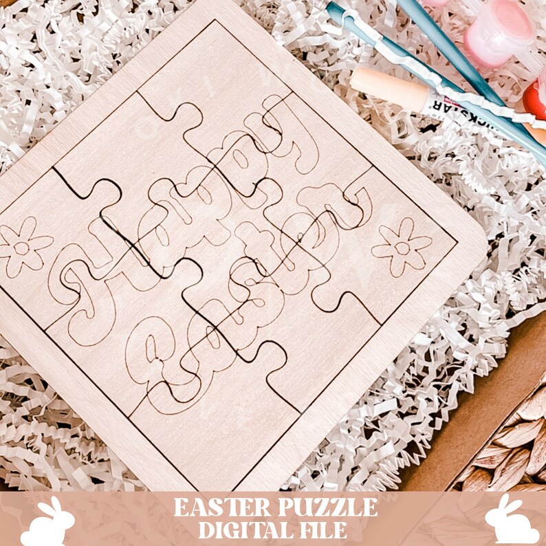 Easter puzzle svg, easter bunny puzzle svg, puzzle svg, easter svg, bunny svg, rabbit svg, easter decor svg, easter basket svg, bunny puzzle image 8