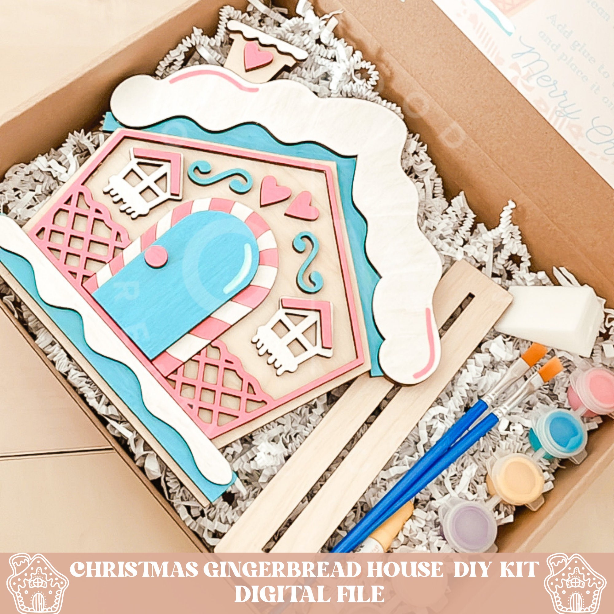 Gingerbread House DIY Kit Svg Gingerbread House Svg Diy Kit Etsy