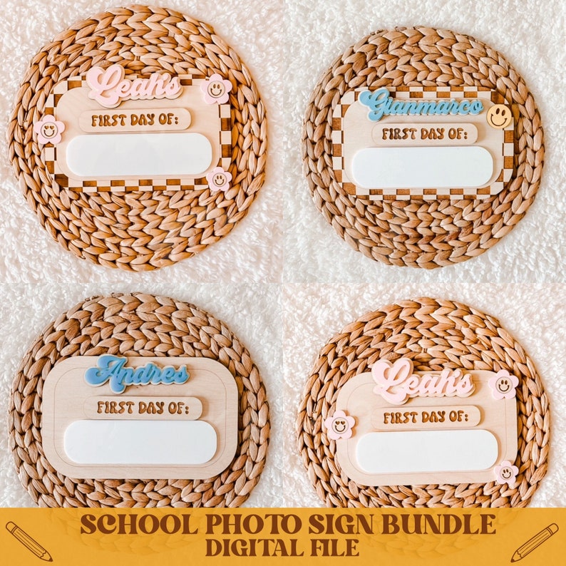 First Day of School Sign Bundle, Back to School Svg, First Day of Svg ...