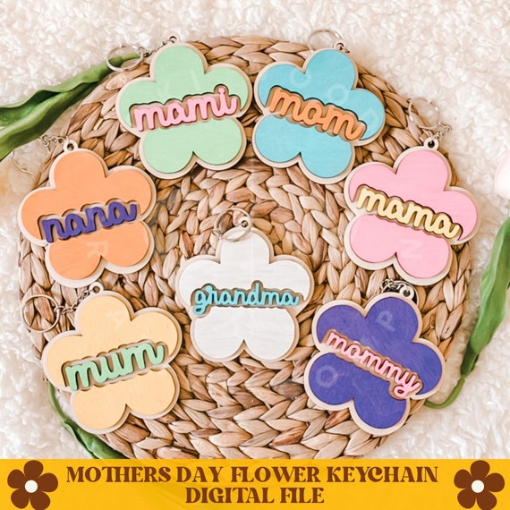 Mothers day keychain svg, mother keychain svg, mother gift svg, mother svg, keychain svg, mothers day svg, flower keychain svg, flower svg