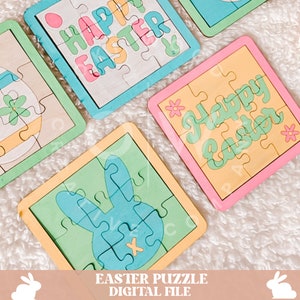 Easter puzzle svg, easter bunny puzzle svg, puzzle svg, easter svg, bunny svg, rabbit svg, easter decor svg, easter basket svg, bunny puzzle image 5