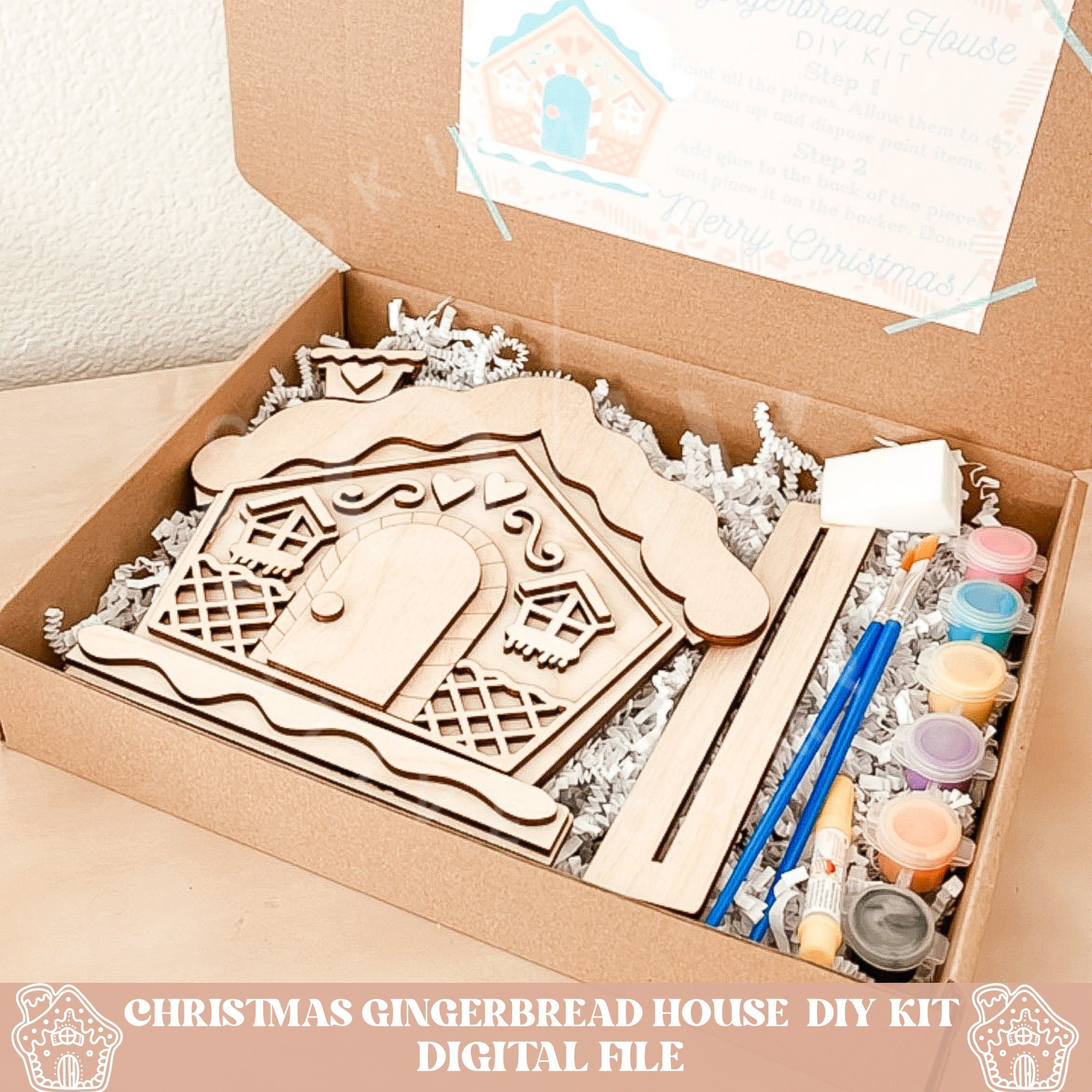 Gingerbread House DIY Kit Svg Gingerbread House Svg Diy Kit Etsy