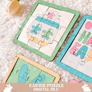 Easter puzzle svg, easter bunny puzzle svg, puzzle svg, easter svg, bunny svg, rabbit svg, easter decor svg, easter basket svg, bunny puzzle image 4
