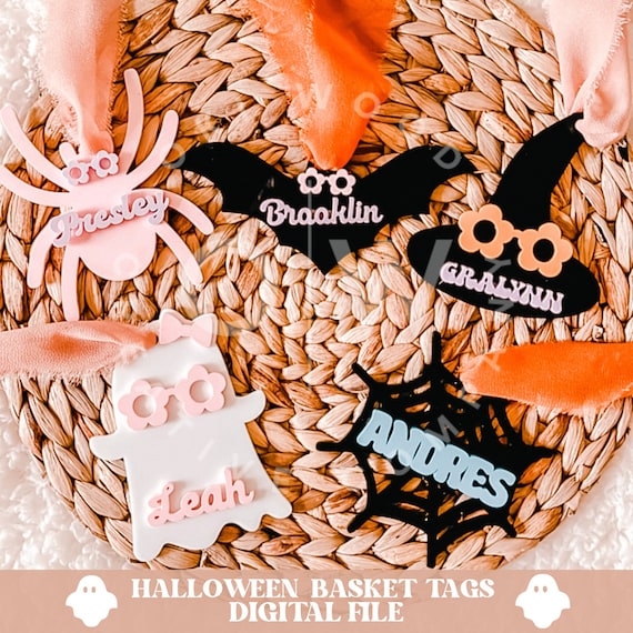 Halloween basket tags svg, halloween tags svg, halloween decor svg, halloween svg, halloween svg file, bat tag svg, ghost svg, spider svg