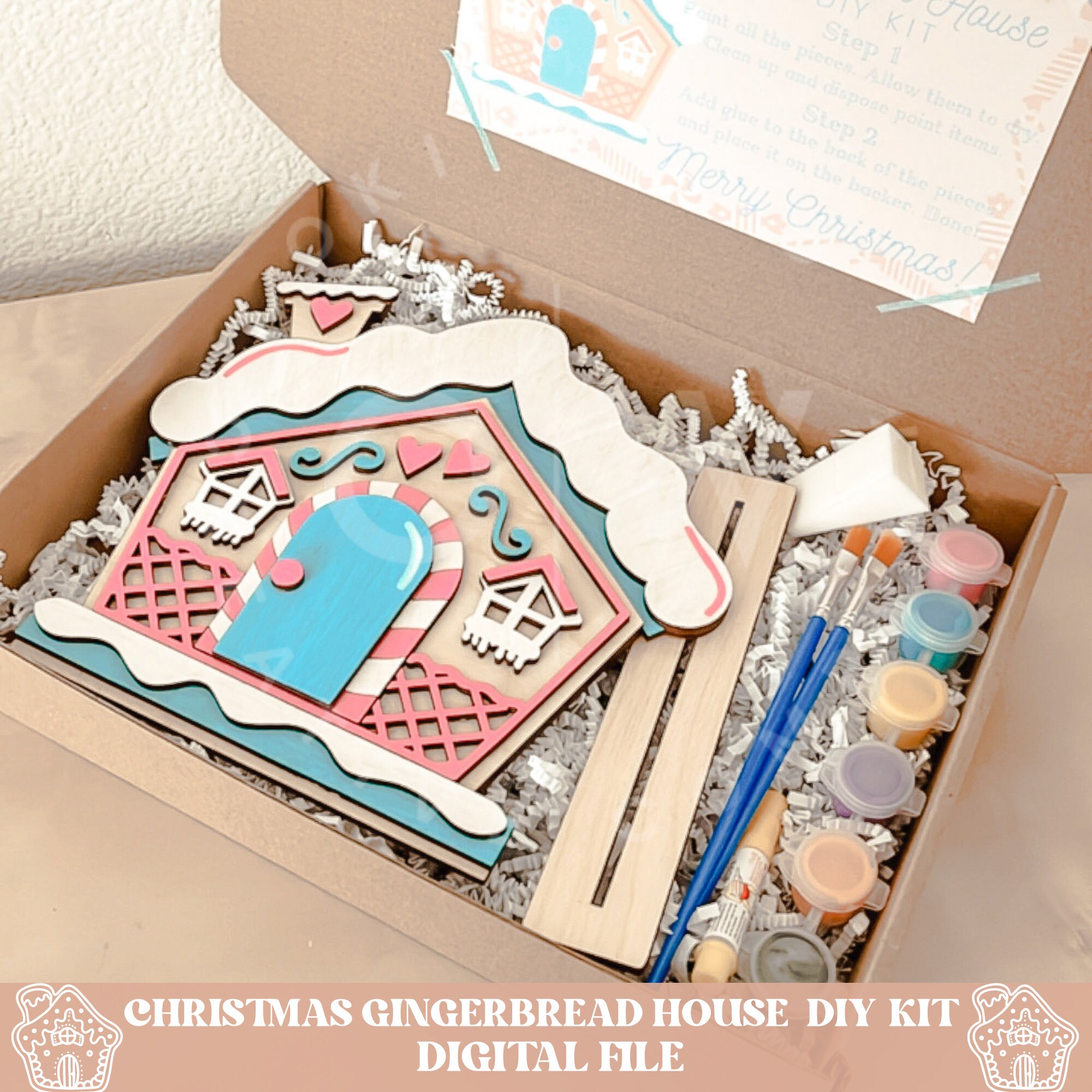 Gingerbread House DIY Kit Svg Gingerbread House Svg Diy Kit Etsy