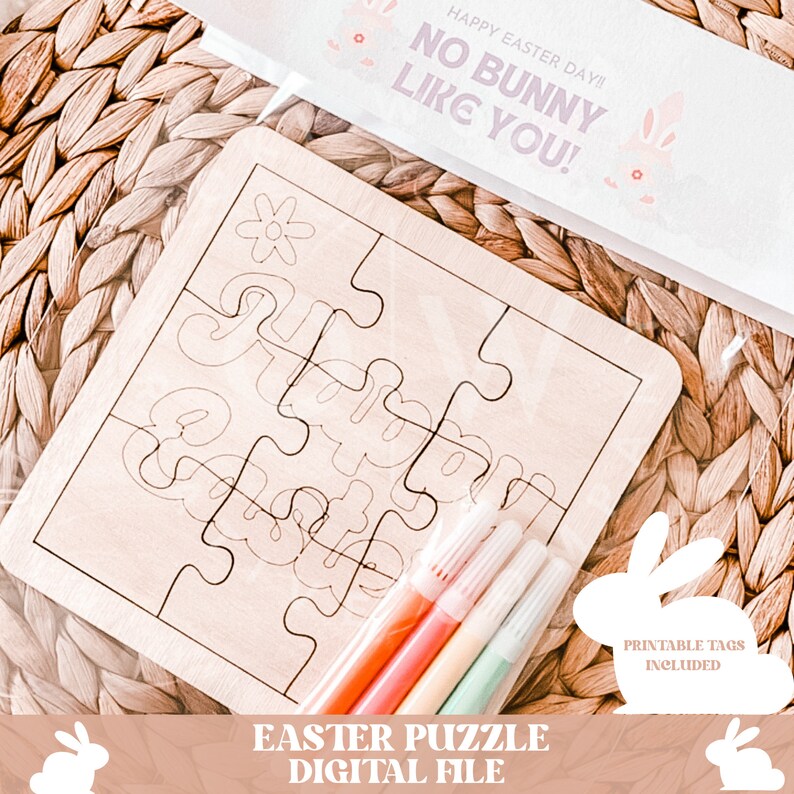 Easter puzzle svg, easter bunny puzzle svg, puzzle svg, easter svg, bunny svg, rabbit svg, easter decor svg, easter basket svg, bunny puzzle image 6