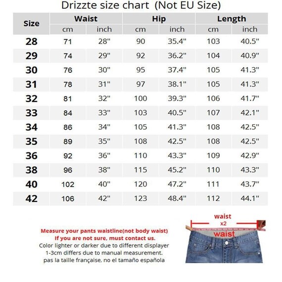jeans size 33 in cm