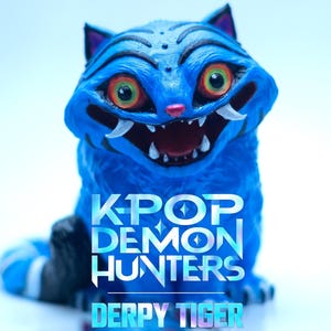 All hand painted resin Derpy Tiger from animated series Kpop Demon Hunters figurine // necklace // earring