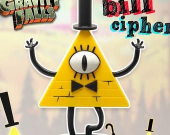 Bill Cipher Gravity Falls Figurine, 3D Printed Chaos Demon Statue, Cartoon Collectible Desk Decor