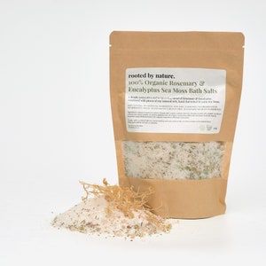 Bath Salts Rosemary & Eucalyptus Sea Moss  | 100% Organic | Handmade | 750g